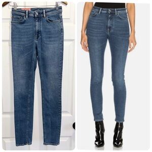 ACNE STUDIOS Bla Konst Peg Mid Blue Skinny Women’s Jeans Size 28 27 x 30